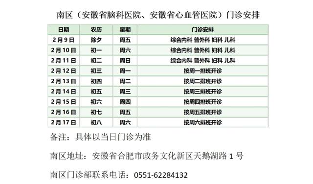 春节不休！合肥各大医院门急诊安排出炉中安在(图2)