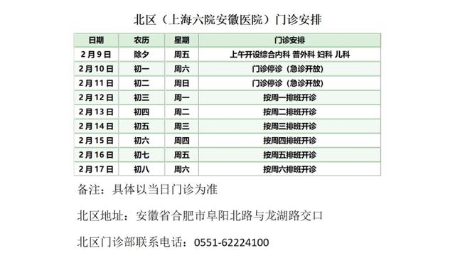 春节不休！合肥各大医院门急诊安排出炉中安在(图4)